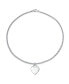 Фото #1 товара Tiny Delicate Minimalist Blank Flat Heart Anklet For Teen For Women .925 Sterling Silver 9 Inch Custom Engrave