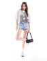 ASOS DESIGN oversized t-shirt with Mona Lisa licence graphic in ice marl Серый, M - EU 40-42 - фото #3