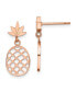 ფოტო #1 პროდუქტის Stainless Steel Polished Rose plated Pineapple Dangle Earrings