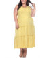 Фото #3 товара Plus Size Scoop Neck Tiered Midi Dress