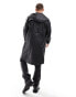 Jack & Jones rubberized raincoat in black