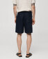 Фото #2 товара Men's 100% Linen Bermuda Drawstring Shorts