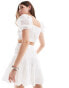 Фото #3 товара Style Cheat broderie ruffle mini skirt in white co-ord