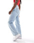 Фото #1 товара Levi's ribcage high rise straight ankle length performance cool denim jeans in light blue