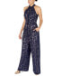 ფოტო #3 პროდუქტის Women's Lace Twist-Neck Wide-Leg Jumpsuit