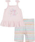 ფოტო #1 პროდუქტის Toddler Girls Unicorn Tank Top and Crayon-Stripe Bike Shorts Set