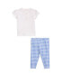 ფოტო #2 პროდუქტის Baby Girls Logo Jersey T Shirt and Gingham Leggings Set