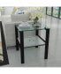 Фото #4 товара Glass Two Layer Tea Table, Small Round Table, Bedroom Corner Table, Living Room Side Table