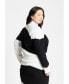 ფოტო #3 პროდუქტის Plus Size Diagonal Stripe Sweater