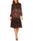 Фото #3 товара Women's Floral Ruffle-Neck Tea Dress