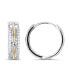 ფოტო #1 პროდუქტის Cubic Zirconia Two-Tone Pave Heart Hoop Earrings