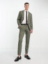 New Look single breasted slim suit jacket in dark khaki