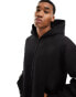 ASOS DESIGN heavyweight oversized scuba hoodie with zip in black