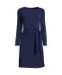 Women's Boatneck Long Sleeve Tie Waist Dress