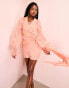 Фото #1 товара ASOS LUXE chiffon wrap mini dress with ruffle detail in apricot