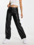 Фото #4 товара Levi's faux leather baggy dad trousers in black