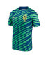 Фото #3 товара Men's Blue, Green Brazil National Team 2022/23 Pre-Match Top