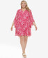 Plus Size 3/4-Sleeve Chiffon Dress