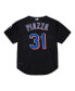 Фото #3 товара Men's Mike Piazza Black Distressed New York Mets Cooperstown Collection 2000 Batting Practice Jersey