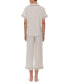 Фото #2 товара Women's Annie Notch Top and Capri Pajama Set