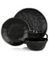 Фото #4 товара Textured, Uneven Dimpled Design Emilio 16 Piece Stoneware Dinnerware Set, Service for 4