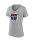 Women's Heathered Gray Ole Miss Rebels 2022 NCAA Men's Baseball College World Series Champions Official Logo V-Neck T-shirt