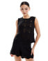 Vero Moda crochet knitted vest top co-ord in black Черный, S - EU 36 - фото #1