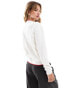 Фото #4 товара Mango red contrast edge cardigan in white