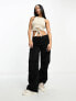 Urban Classics cropped knot top in off white