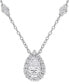 ფოტო #1 პროდუქტის Lab-Grown Moissanite Teardrop Halo 18" Pendant Necklace (1-1/2 ct. t.w.) in Sterling Silver