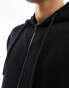 Jack & Jones oversized zip through hoodie in black