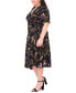 Фото #5 товара Plus Size Floral-Print Wrap Midi Dress
