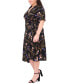 ფოტო #5 პროდუქტის Plus Size Floral-Print Wrap Midi Dress