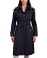 ფოტო #3 პროდუქტის Women's Belted Hooded Water-Resistant Trench Coat