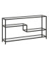 Mathis 55" Wide Metal Rectangular Console Table with Glass Top