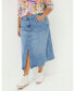 ფოტო #1 პროდუქტის Women's Plus Size Carla Denim Midi Skirt
