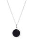 Фото #7 товара Auburn Jewelry mini XO Pendant Necklace in Sterling Silver and Enamel, 16" + 2" Extender