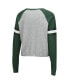 ფოტო #4 პროდუქტის Women's Heathered Gray, Green Michigan State Spartans Decoder Pin Raglan Long Sleeve T-shirt