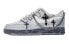 【定制球鞋】 Nike Air Force 1 Low 受洗日 手绘泼墨 低帮 板鞋 女款 灰黑 / Кроссовки Nike Air Force DD8959-100