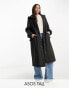 Фото #2 товара ASOS DESIGN Tall rubberised rain parka coat in black