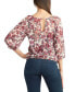 ფოტო #2 პროდუქტის Juniors' Printed Keyhole Sheer Clip-Dot Blouse