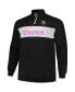 ფოტო #2 პროდუქტის Men's Black Minnesota Vikings Big and Tall Fleece Quarter-Zip Jacket