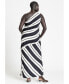 ფოტო #3 პროდუქტის Plus Size One Shoulder Stripe Dress