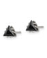 Stainless Steel Polished Black Triangle CZ Stud Earrings
