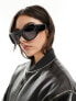 Фото #7 товара Quay x Guizio uniform oversized square sunglasses in black