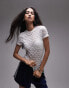 Фото #1 товара Topshop textured lace tee in white