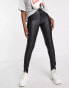 Фото #1 товара ONLY Royal coated skinny jeans in black