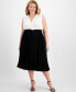 ფოტო #1 პროდუქტის Plus Size Surplice-Neck Sleeveless Dress