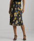 Women's Floral Charmeuse Midi Skirt