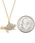 Фото #4 товара Wrapped diamond Turtle 18" Pendant Necklace (1/20 ct. t.w.) in 10k Gold, Created for Macy's